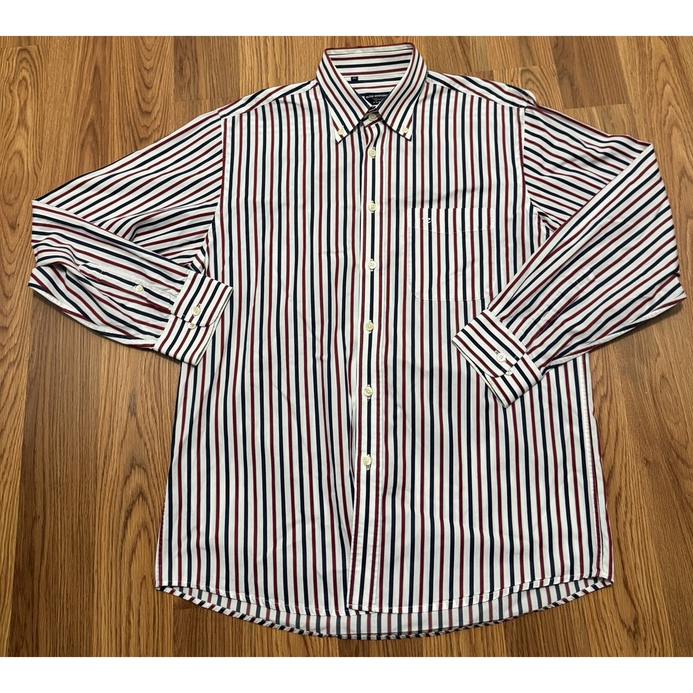 Victor Emmanuel Gold Shirt Mens 41 Striped Button Down French Dress Luxury